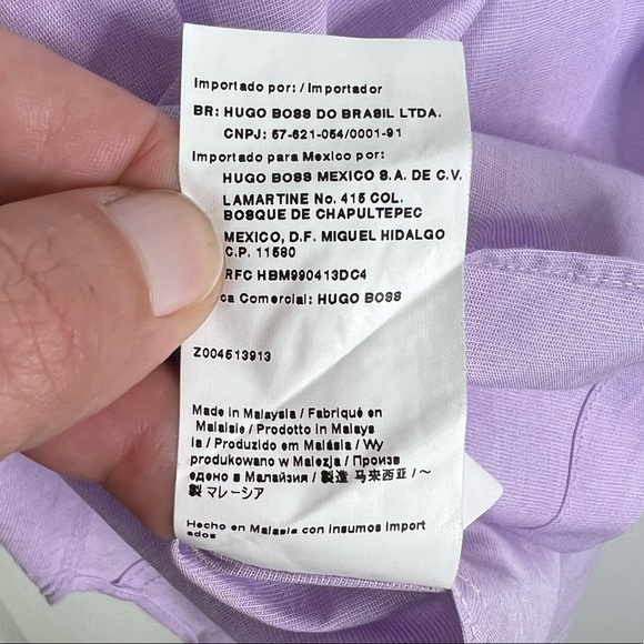 Hugo Boss Sharp Fit Lavender Long Sleeve Button Down Shirt Size 15 - Picture 10 of 10